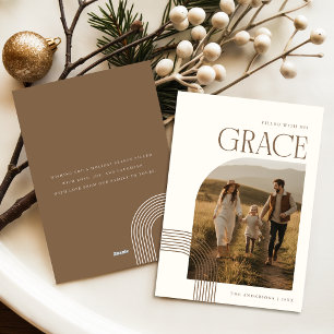 Religious Christian Family Arch Photo Christmas Holiday Card