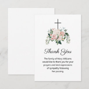 Religious Christian Floral Funeral Thank You