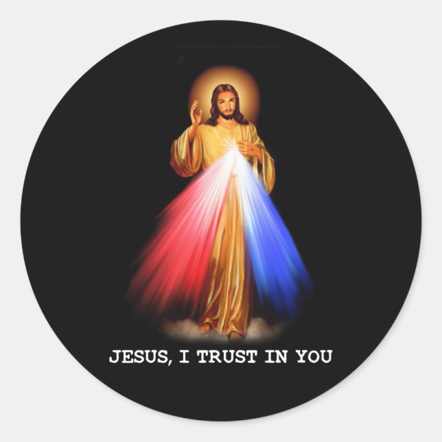 Religious Christian Jesus I Trust In You Religion  Classic Round Sticker (Front)