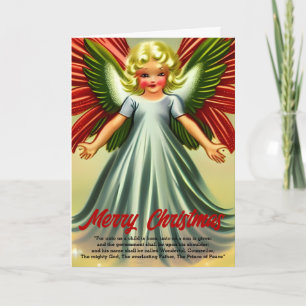 Religious Christian Vintage Angel Merry Christmas Card