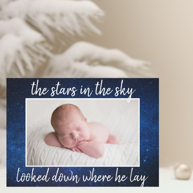 Religious Christmas Baby Photo Birth Announcement (Creator Uploaded)