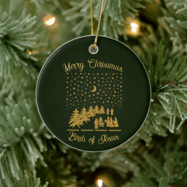 Religious Christmas, Birth of Jesus Ceramic Tree Decoration (Tree)