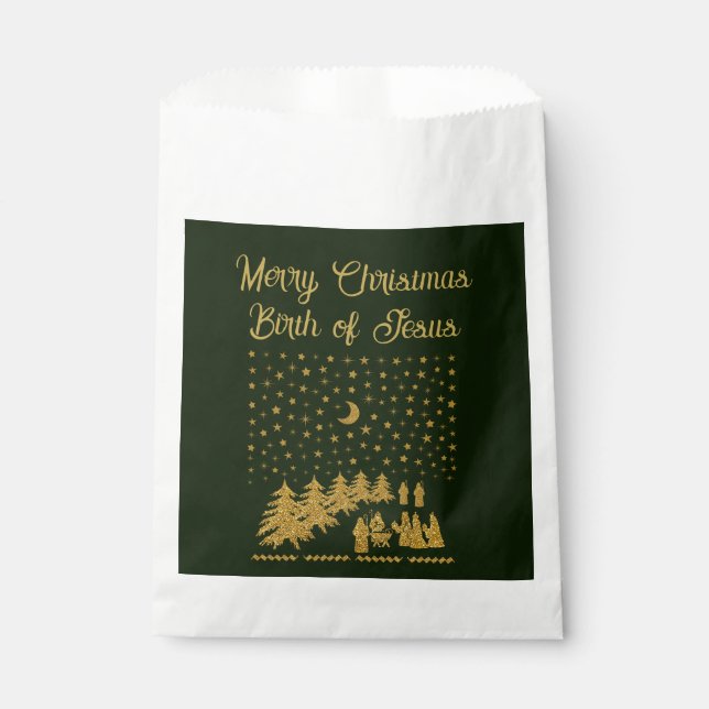 Religious Christmas, Birth of Jesus Favour Bags (Front)