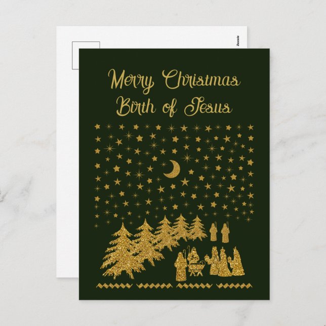 Religious Christmas, Birth of Jesus Holiday Postcard (Front/Back)