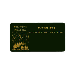 Religious Christmas, Birth of Jesus Label