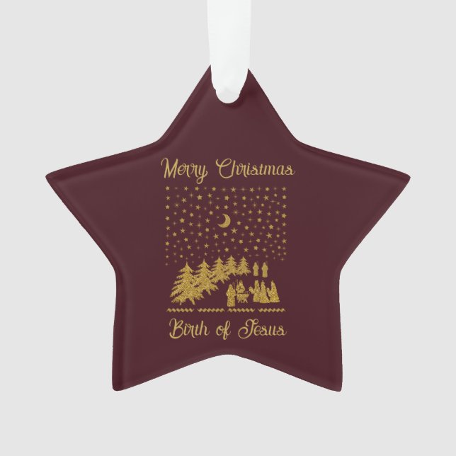 Religious Christmas, Birth of Jesus Ornament (Front)