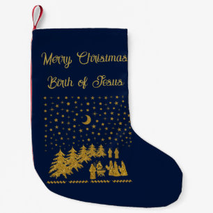 Religious Christmas, Birth of Jesus Small Christmas Stocking