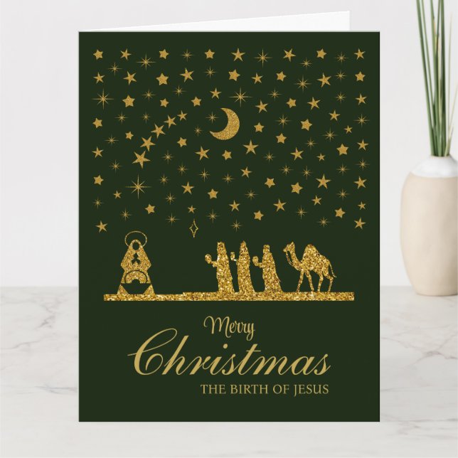 Religious Christmas, Birth of Jesus, Three King's Card (Front)