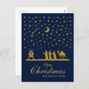 Religious Christmas, Birth of Jesus, Three King's Holiday Postcard