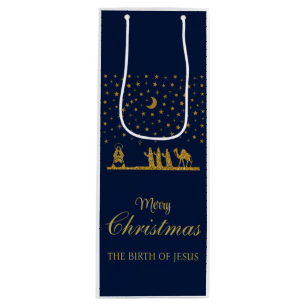 Religious Christmas, Birth of Jesus, Three King's Wine Gift Bag