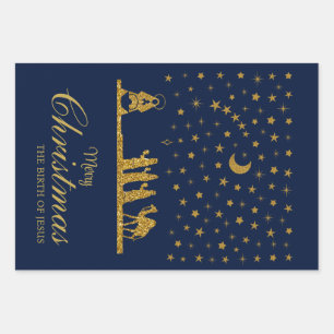 Religious Christmas, Birth of Jesus, Three King's Wrapping Paper Sheet