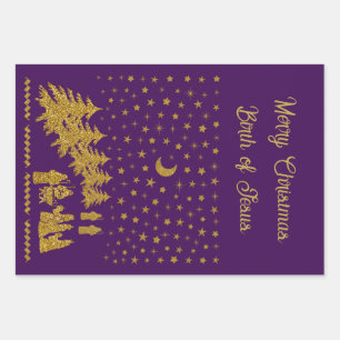 Religious Christmas, Birth of Jesus Wrapping Paper Sheet