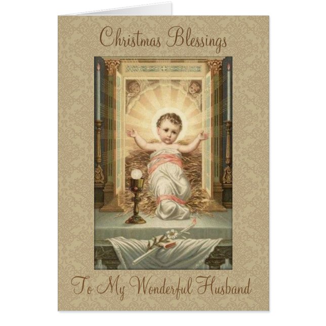 Religious Christmas Blessing Husband Baby Jesus (Front)