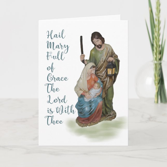 Religious Christmas Card with Mary, Joseph & Child (Front)