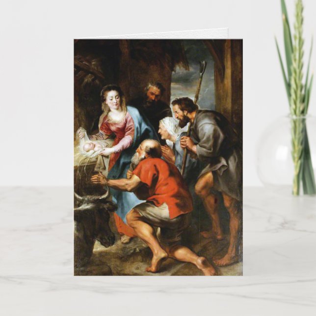 Religious Christmas Cards | Adoration Shepherds 5 (Front)