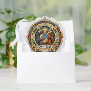 Religious Christmas Christian Holy Family Tree Decoration Card