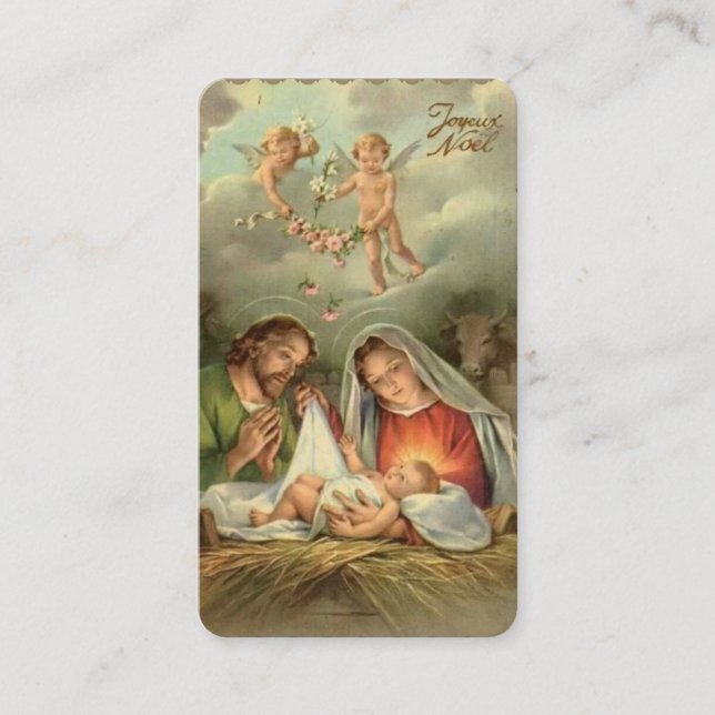  Religious Christmas Jesus St. Joseph Virgin Mary  Enclosure Card (Front)