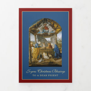 Religious Christmas Jesus Virgin Mary St Joseph Tri-Fold Holiday Card