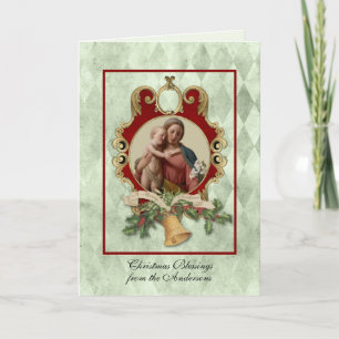 Religious Christmas Jesus Virgin Mary Vintage Holiday Card