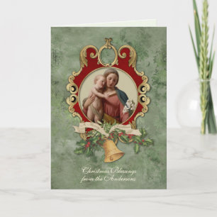 Religious Christmas Jesus Virgin Mary Vintage Holiday Card