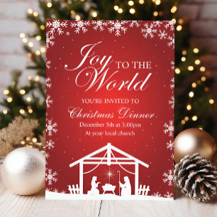 Religious Christmas Joy to the World Invitation