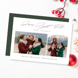 Religious Christmas Light of the World Green Photo Holiday Card