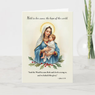Religious Christmas Mary Madonna and Child Peace Card