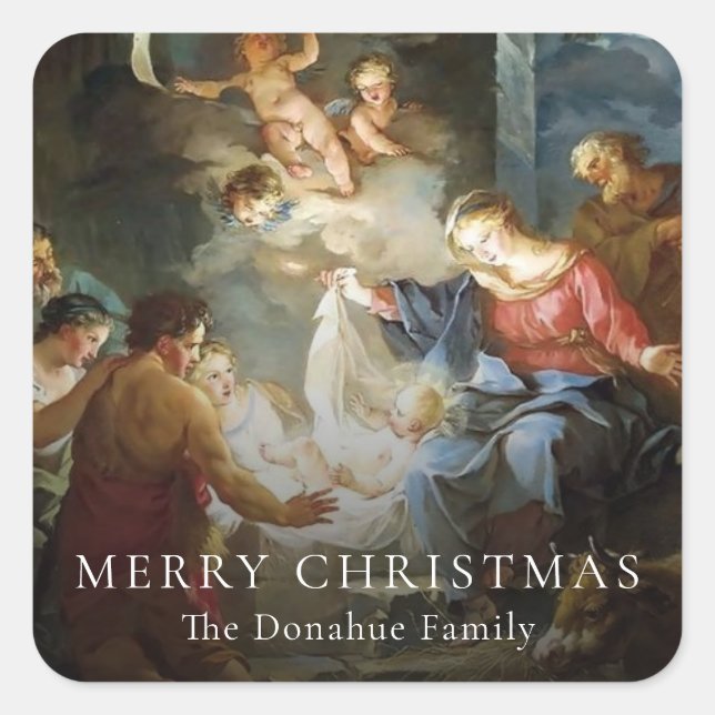 Religious Christmas Nativity Holy Family Gift Tag (Front)