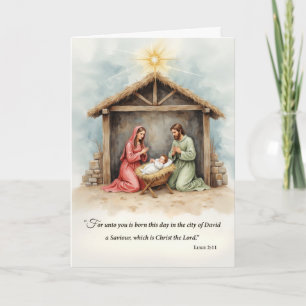 Religious Christmas Nativity Holy Family Scripture Card