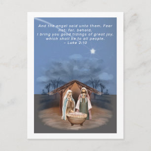 Religious Christmas Nativity Scene and Scripture Postcard
