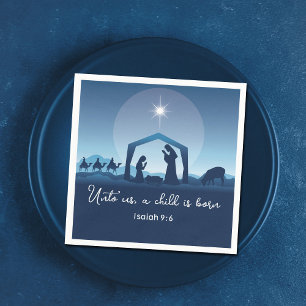 Religious Christmas Nativity Scene Church Party Napkin