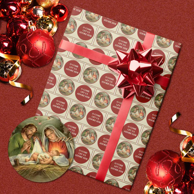 Religious Christmas Nativity Vintage Wrapping Paper Zazzle