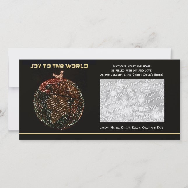 Religious Christmas Photo Card Joy to the World (Front)