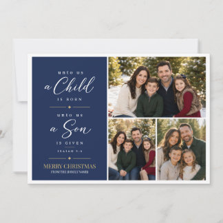 Religious Christmas Photo Card | Unto Us a Child
