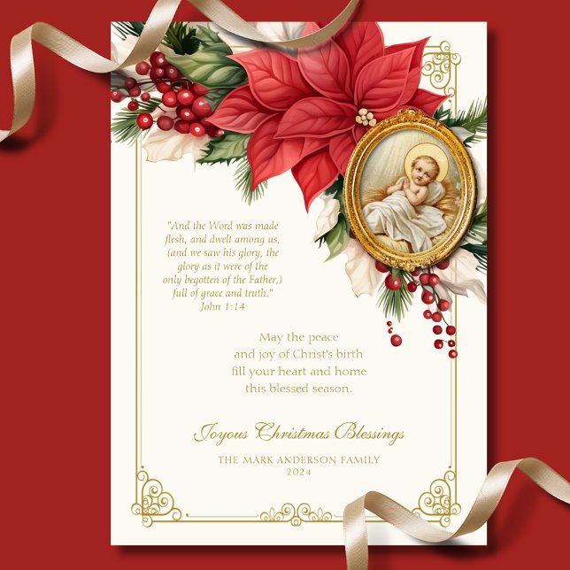 Religious Christmas Poinsettia Baby Jesus (Creator Uploaded)