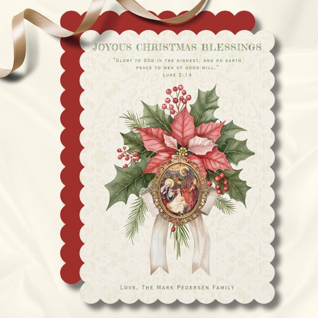Religious Christmas Poinsettia Nativity Scripture (Creator Uploaded)