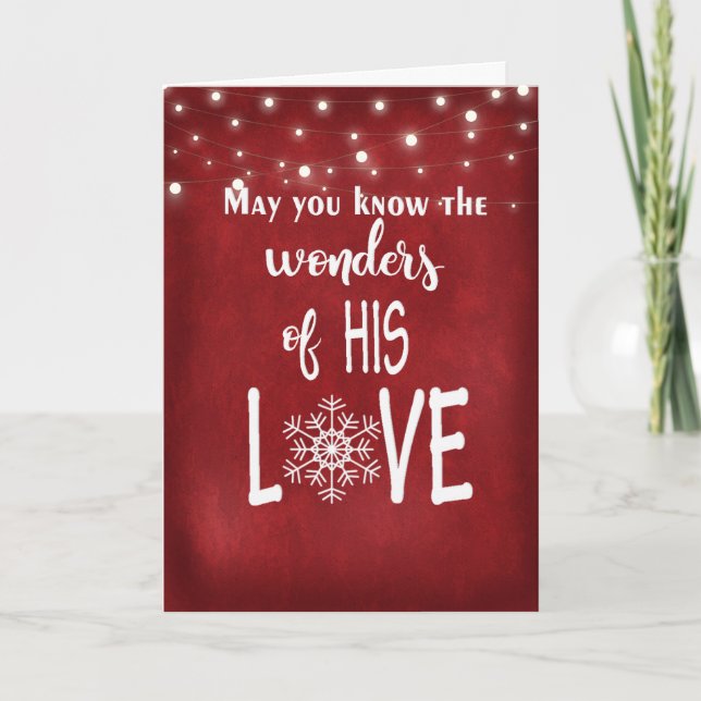 Religious Christmas Quote on Red Holiday Card (Front)