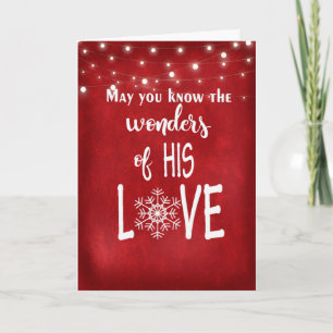 Religious Christmas Quote on Red Holiday Card