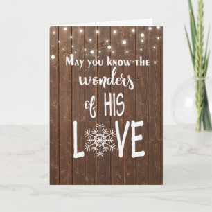 Religious Christmas Quote on Wood Holiday Card