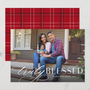 Religious Christmas truly blessed holiday card