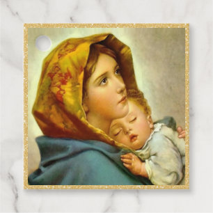 Religious Christmas Virgin Mary & Jesus Gift Tag