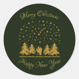 Religious Christmas Virgin Mary, St. Joseph, Jesus Classic Round Sticker