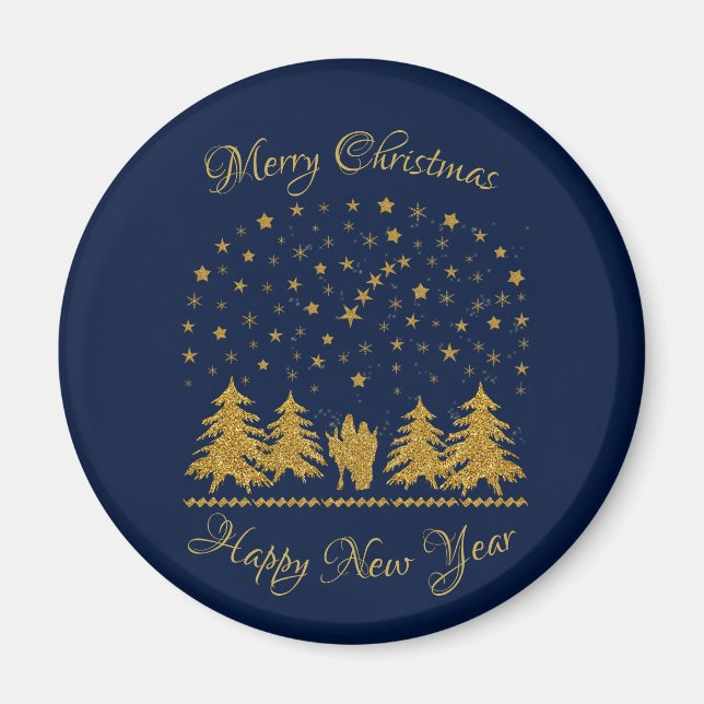 Religious Christmas Virgin Mary, St. Joseph, Jesus Magnet (Front)