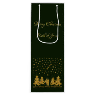 Religious Christmas Virgin Mary, St. Joseph, Jesus Wine Gift Bag