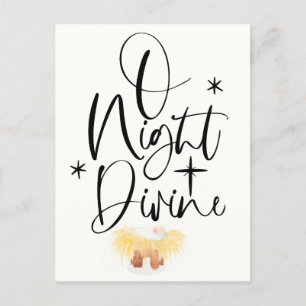 Religious Christmas Watercolor Postcard