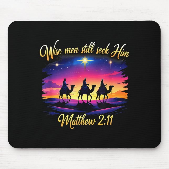 Religious Christmas Wise Men Still Seek Him 3 King Mouse Mat (Front)