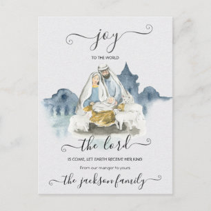 Religious Christmas with baby Jesus, Mary & Joseph Postcard