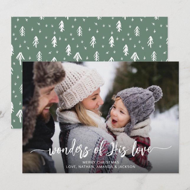 Religious Christmas Wonders of His Love  Holiday Card (Front/Back)