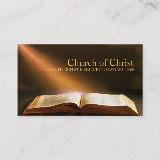 Religious Church Christianity Religion Bible Business Card (Front)