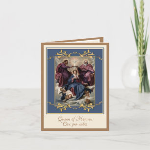 Religious Coronation of the Virgin Holy Trinity Card